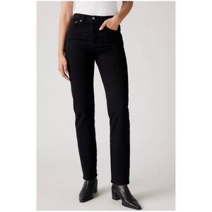 Levi’s Women’s Sz 28 Black High Rise Wedgie Straight Leg Jeans Ankle Denim